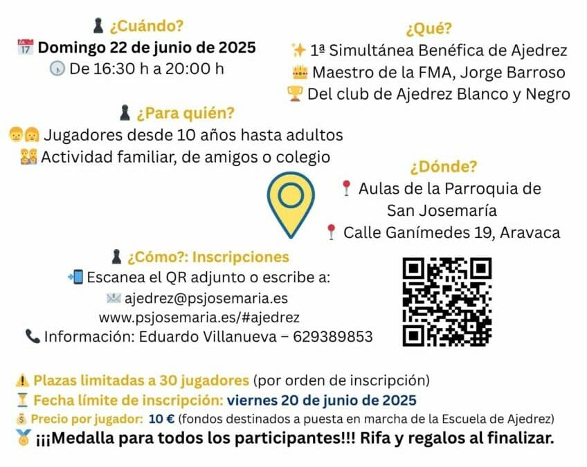 Simultaneas de Ajedrez en la Parroquia de San Josemaría