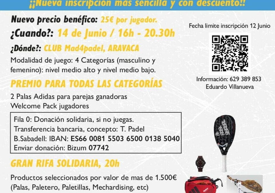 Primer Torneo de Padel – Aplazado hasta otoño