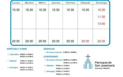 Horarios de Verano – Agosto