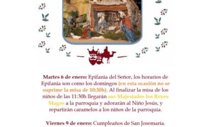 Horarios de Epifanía 2026