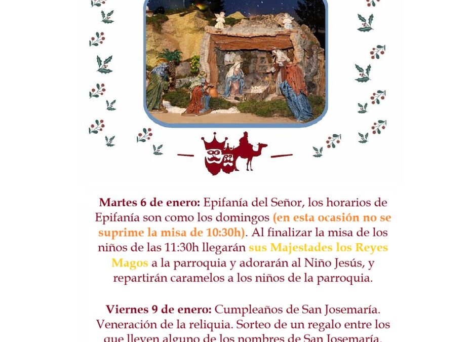 Horarios de Epifanía 2026