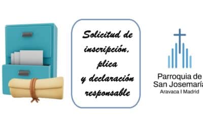 Solicitud de inscripción, plica y declaración responsable