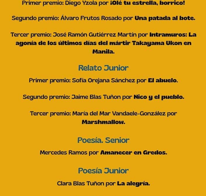 Relación de premiados