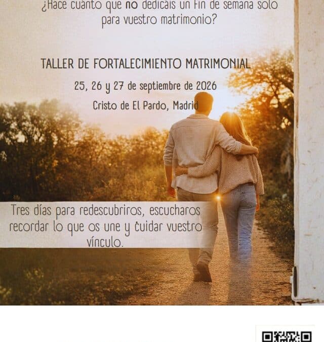Taller de fortalecimiento matrimonial – días 25, 26 y 27 de septiembre